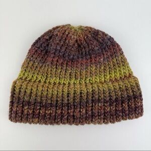 Handmade In USA Women's OSFM Hand Knit Beanie Winter Hat Cap Ribbed Cuffed NEW!